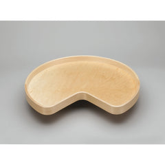 Kidney Shape LD Banded Wood Tray w/ Steel Bearing Corner Lazy Susans - 28 in.