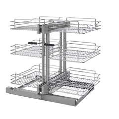 Pullout Soft-Close Wire Pull-Slide-Pull Blind Corner Accessories - 3-Tier - 15 in.