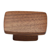 2'' Designer Wood Rectangular Cabinet Knob, Walnut