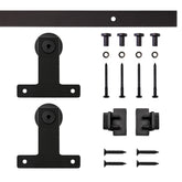 4' Front Mount Mini Rolling Door Hardware Kit for Furniture, Black