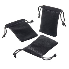 Black Velvet Ring Pouches, 3-Pack