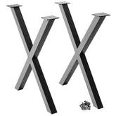 16''H I-Semble Crossed Bar Steel Legs with Adjustable Feet, Set of 2