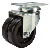 3'' 220-lb. Dual-Wheel Non-Marking Polyolefin Caster, Swivel