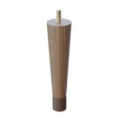6'' Tapered Turned Leg, Walnut with Semi-Gloss Finish, 1''H Brushed Aluminum Foot