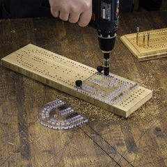 Small Cribbage Board Templates, 2-Player, Curved Track
