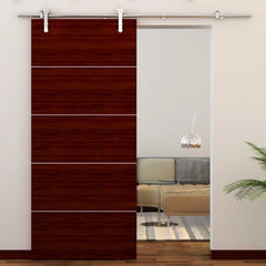 Rolling Barn Door Hardware Kit, Stainless Steel, Vertical Strap