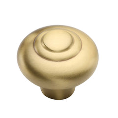 1-1/2'' Beaded Cabinet Knob, Satin Brass