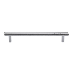 11-1/4'' Basel Knurled Cabinet Pull, Polished Chrome