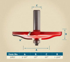 Freud® 99-521 Quadra-Cut™ Ogee Raised Panel Router Bit - 3-1/2" Dia x 1/2" H x 1/2" Shank