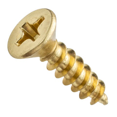 Centerline #4 x 5/8'' Flat Head Phillips Cabinet Hardware Mounting Screws, Brass Plated, 100-Pack