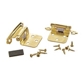 Variable Overlay Self-Closing Face-Mount Cabinet Hinges (3429), Polished Brass
