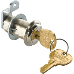 1-3/16" Long Cylinder Lock - Nickel, keyed alike