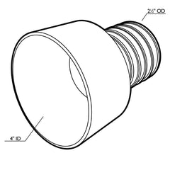 Dust Right Flared Quick Coupler, 4'' Port to 2-1/2'' Hose