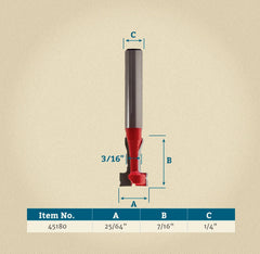 Freud® 70-104 Key Hole Router Bit - 25/64" Dia x 7/16" H x 1/4" Shank