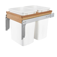 Rev-A-Shelf Double 35-Quart Wood-Frame Trash Pull-Out, 15''W