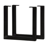 28''H U-Shaped Welded Steel Table Leg Set, Black
