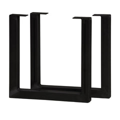 28''H U-Shaped Welded Steel Table Leg Set, Black