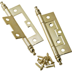 Brass Plated Finial Hinge, (A) 11/16" x (B) 7/8" x (C) 2-1/2" , Pair