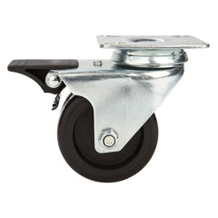 2'' 180-lb. Dual-Wheel Non-Marking Polyolefin Caster, Swivel w/Total Lock Brake