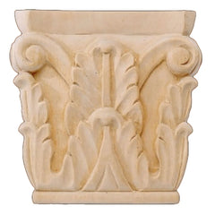 Small Red Oak Hand Carved Corinthian Capital (1833-RO)