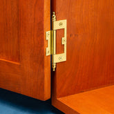 Brass Plated Finial Hinge, (A) 11/16" x (B) 7/8" x (C) 2-1/2" , Pair
