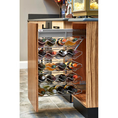 Rev-A-Shelf- Base Cabinet Pullout Wine Organizer w/ Soft-Close Sink & Base Accessories - 18 in.