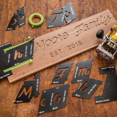 Rockler Interlock Signmaker's Template Kit, Script Font, Numbers