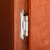 Variable Overlay Self-Closing Face-Mount Reverse Bevel Cabinet Hinges, Antique Brass