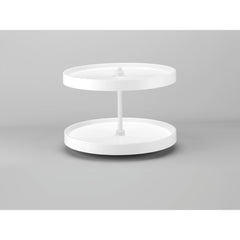 Full Circle LD Bottom Mount Polymer 2 Shelf Corner Lazy Susans - 24 in. White