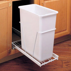 Single 30 quart Pull-Out Waste Container with Accuride 3/4 Euro Extension Slides (RV-9PB)