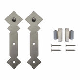 4' Soft-Close Double Diamond Mini Rolling Door Hardware Kit for Furniture, Satin Nickel, Single Door