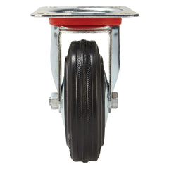 4'' 155-lb. Steel-Hub Rubber Caster, Rigid
