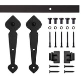 4' Spade Mini Rolling Door Hardware Kit for Furniture, Black