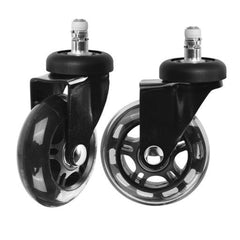 Slipstick 3'' Rollerblade-Style Office Chair Casters, 7/16'' Stem, 5-Pack