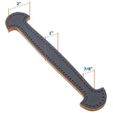 Black Leather Handles, 1-1/8"W x 10" nominal length