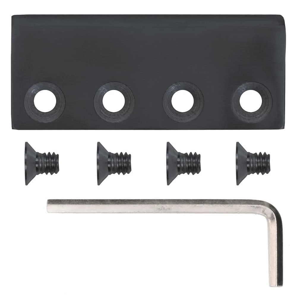 Flat Rail Connector for Mini Rolling Door Hardware, Black