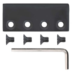 Flat Rail Connector for Mini Rolling Door Hardware, Black