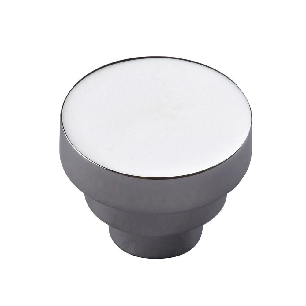 1-1/4''  Round Step Cabinet Knob, Polished Chrome