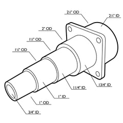 Rockler 2-1/2" to 1" Rubber Hose Adaptor