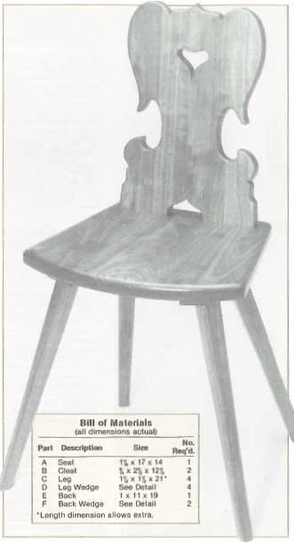 Moravian Chair Downloadable Plan