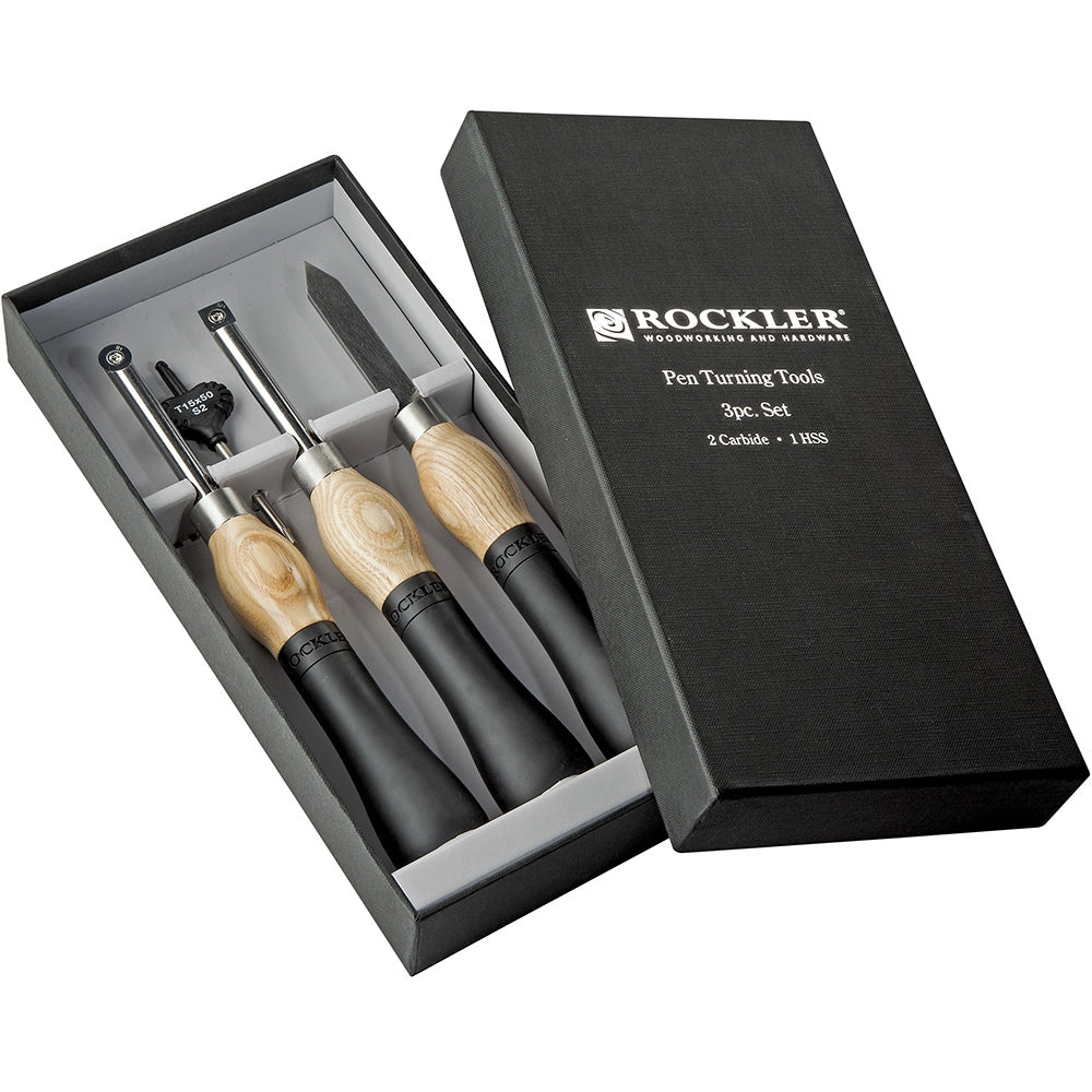 Pen-Turning Ergonomic Turning Tools, 2 Carbide, 1 HSS