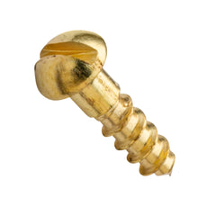 Centerline #3 x 1/2'' Round Head Slotted Wood Screws, Solid Brass, 50-Pack