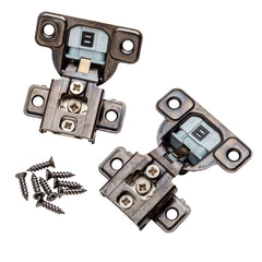 Full Kit Salice 106° Soft-Close Compact Hinges for Face Frame Cabinets, Titanium Finish, 1/2'' Overlay with Mounting Hardware