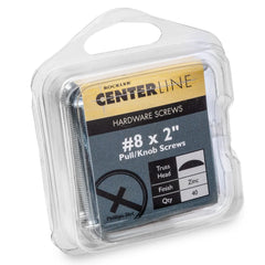 Centerline 8-32 x 2'' Truss Head Slot/Phillips Machine Screws for Pulls and Knobs, Zinc, 40-Pack