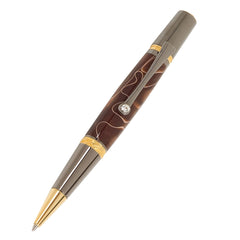 Majestic Squire Ballpoint Twist Pen Hardware Kit, Gold Titanium Nitride & Gun Metal
