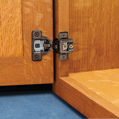 Full Kit Salice 106° Zero-Protrusion Soft-Close Compact Hinges for Face Frame Cabinets, Titanium Finish, 1'' Overlay with Mounting Hardware