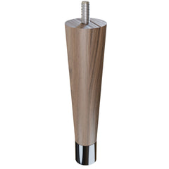 6'' Tapered Turned Leg, Walnut with Semi-Gloss Finish, 1''H Brushed Aluminum Foot