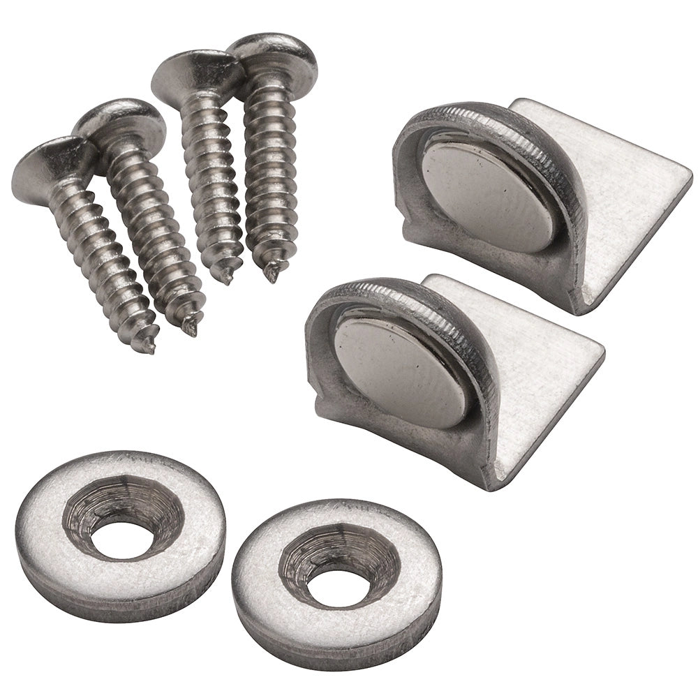 Angle-Mount Stainless Steel Magnetic Catch, 10 lb. Hold