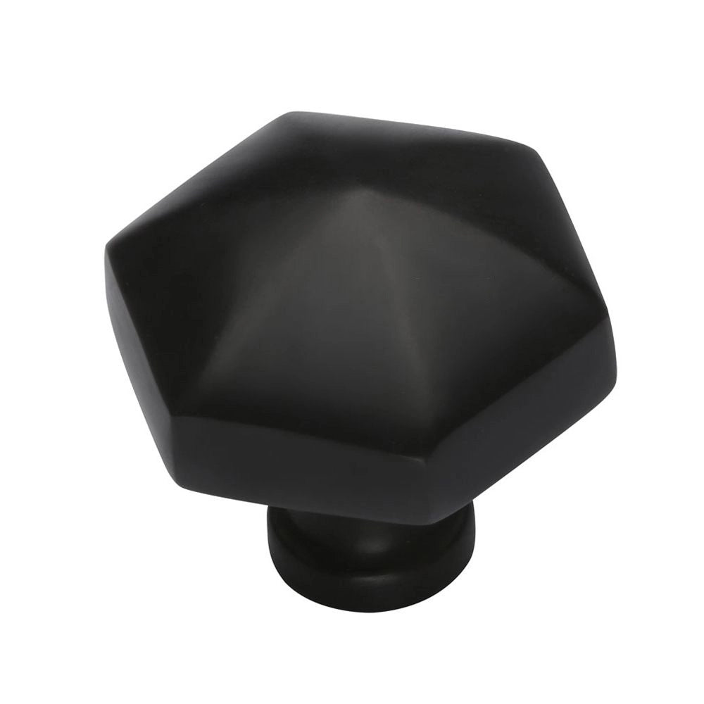 1-1/4''  Classix Hex Cabinet Knob, Flat Black