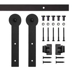 6' Keyhole Mini Rolling Door Hardware Kit for Furniture, Black